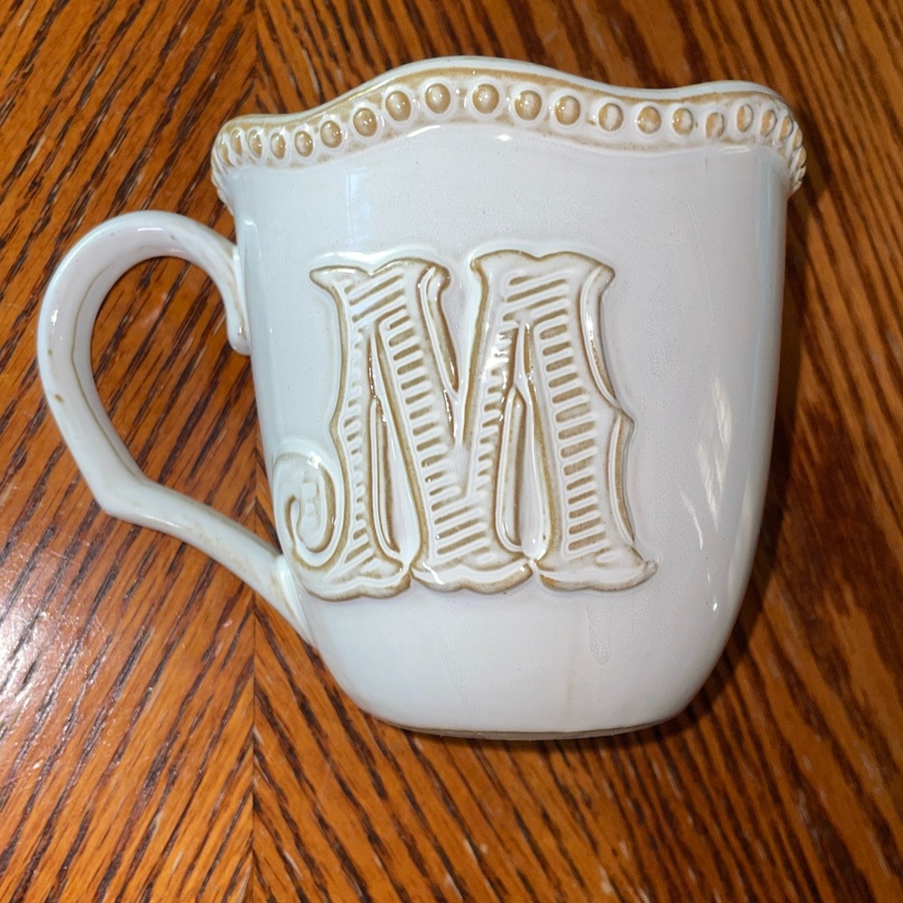 Initial “M” coffee mug by mudpie